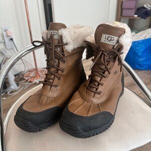 UGG Adirondack III Tan and Black Fur-Lined Boots